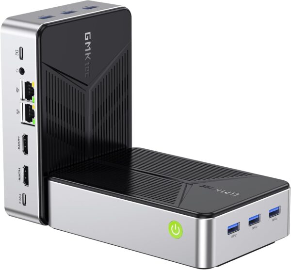 GMKtec Mini PC NAS, G9 Intel N150 Dual Boot W-11 Pro Linux Desktop Computer 12GB DDR5 64GB EMMC + 2TB M.2 SSD, 4*M.2 NVMe Slots, Dual NIC 2.5GbE, USB-C/USB 3.2 10Gbps, Network Attached Storage