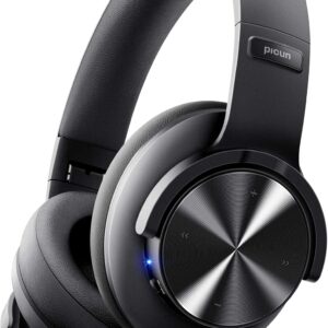 Picun B8 Bluetooth Headphones, 120H Playtime Headphone Wireless Bluetooth with 3 EQ Modes, Low Latency, Hands-Free Calls, Over Ear Headphones for Travel Home Office Cellphone PC Black