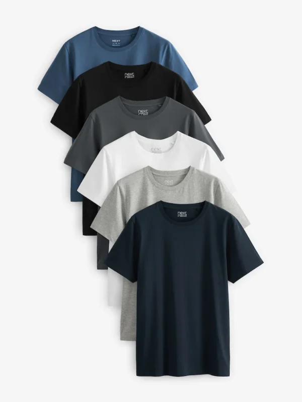 Regular Fit Essential Cotton T-Shirts 6 Pack